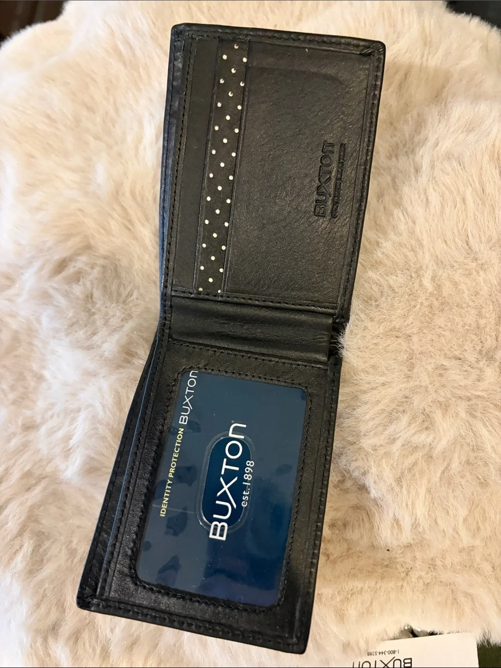 Buxton Black Leather Credit Card Holder Wallet
